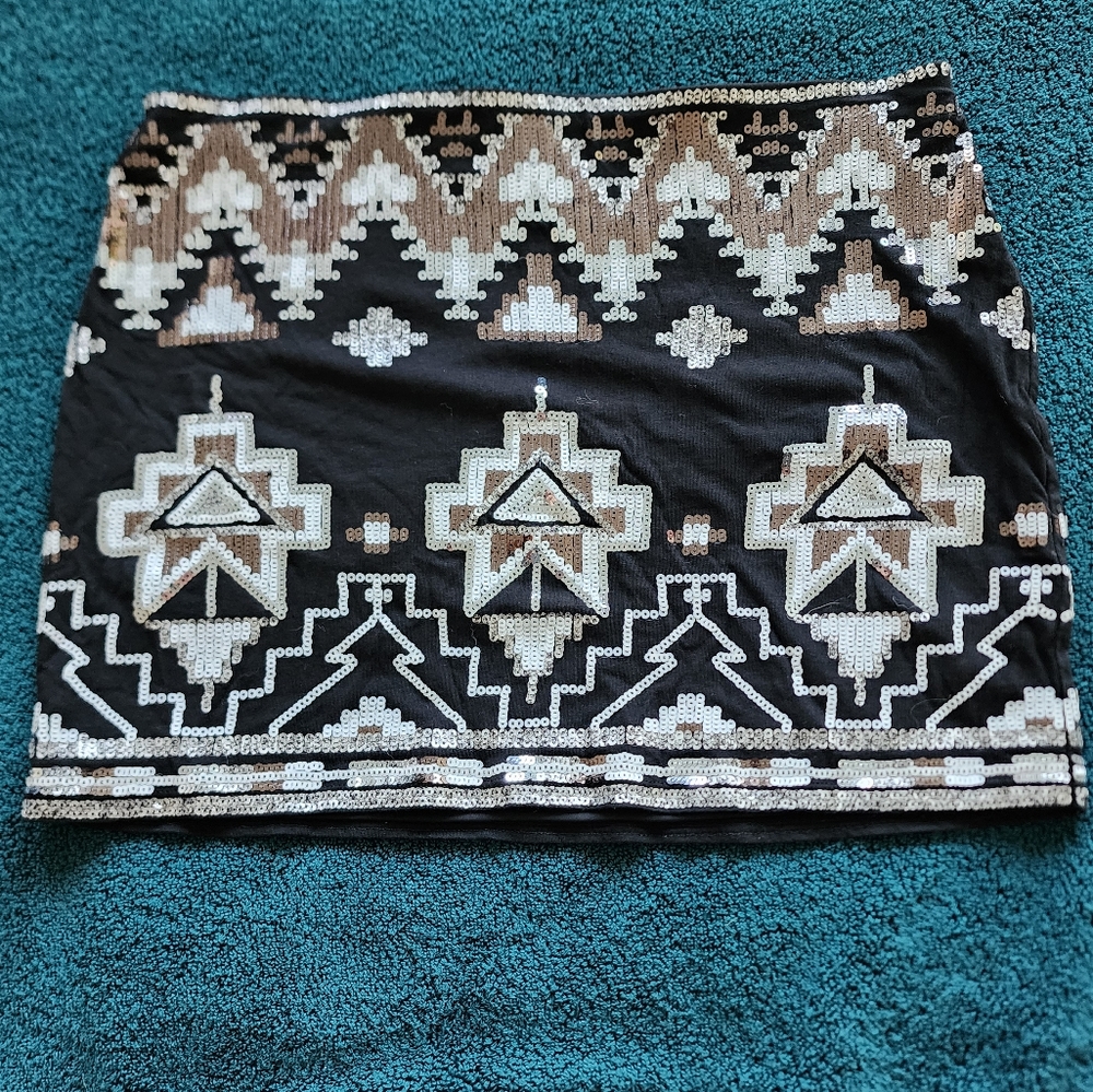 NWOT Express sequin mini skirt